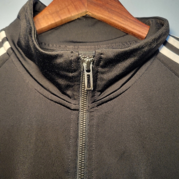 Adidas Mens Iconic Black 3 White Stripes Warm Up Track Jacket Size XL Athletic - Picture 4 of 13